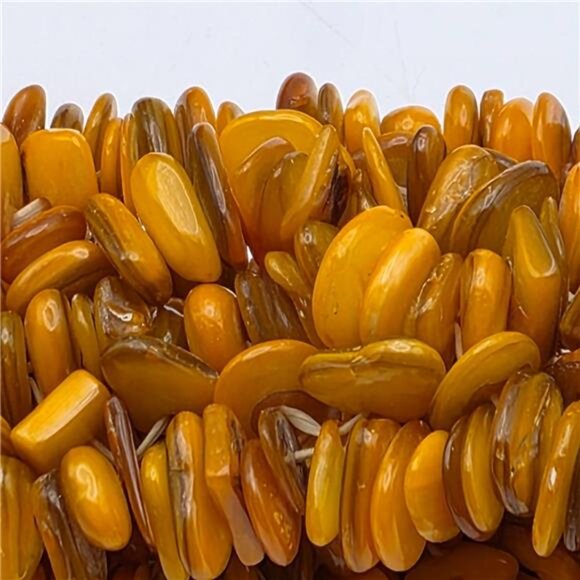 Faux Baltic Amber Dyed Agate Multi Row Stretch Bracelet 6" Vintage - Picture 4 of 8